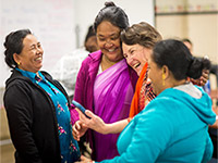 Women enjoying a friendly chat