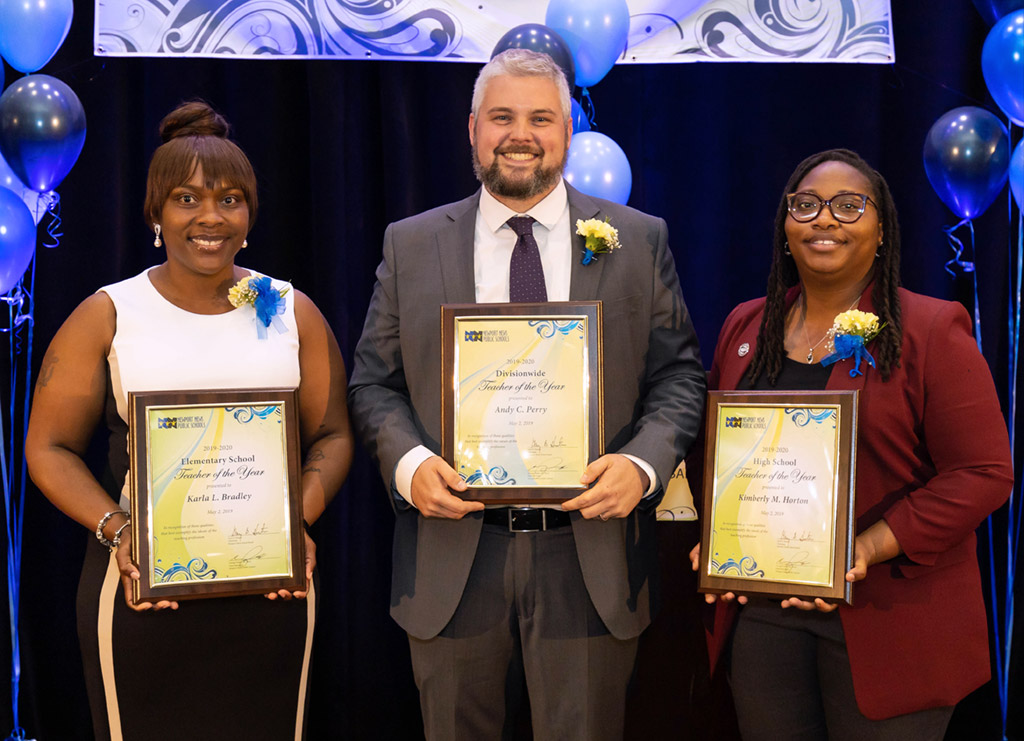 The NNPS Division, Elementary, Middle and High School Teachers of the Year.