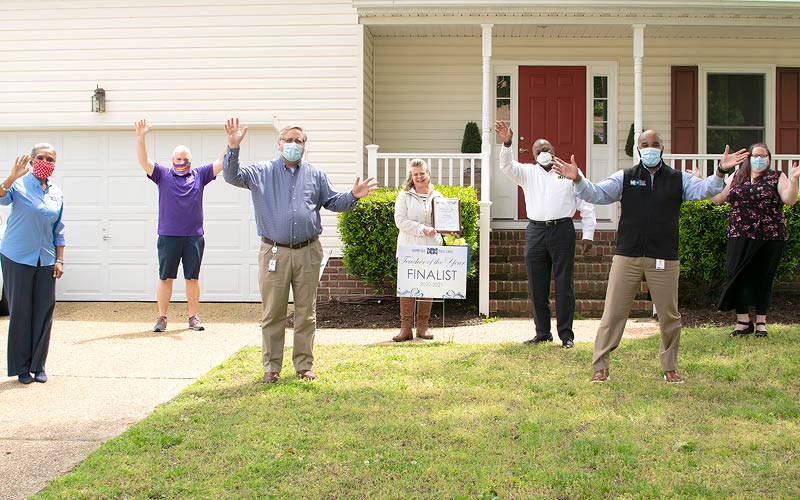 The Prize Patrol celebrates with Beth Spivak.